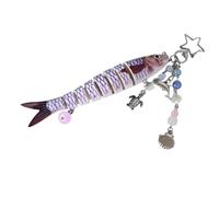 Lot de 2 porte-clés en forme de poisson - Pendentifs marins pour décoration de sac à main, boules d'animaux avec fermoirs argentés, bijoux tendance, ornements de créature marine pour portefeuilles
