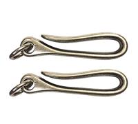 Lot de 2 porte-clés en forme de U - Boucles décoratives en alliage de zinc - Accessoires d'artisanat en cuir - Clip de ceinture pour clés, badges, portefeuilles, argenté, L