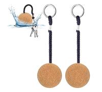 Lot de 2 porte-clés flottants de 53 mm en liège, boule en bois, accessoires de bateau pour bateau, voile, flotteur, kayak, canoë, marine