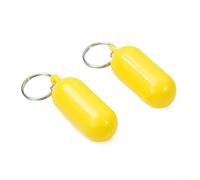 Lot de 2 porte-clés flottants en ABS pour bateau, kayak, pêche, flotteur de sécurité d'eau haute visibilité pour éviter de perdre des clés (jaune)