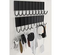 Lot de 2 porte-clés magnétiques pour réfrigérateur avec 10 crochets, porte-ustensiles magnétiques pour mur, porte-clés magnétique puissant, porte-clés pour cuisine, porte en métal, grille, outil,