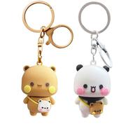 Lot de 2 porte-clés mignons BuBu Dudu Kawaii avec statue de dessin animé ours panda pour femme fille voiture sac à dos clés cadeaux, Bubu Dudu, Cute Keychains