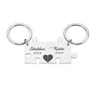 Lot de 2 porte-clés personnalisable pour homme et femme, cadeau de couple pour la Saint Valentin, Noël, Style 2