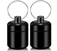 Lot de 2 porte-clés - Petite boîte à pilules étanche - Organiseur portable (noir)