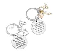 Lot de 2 porte-clés pour infirmière, cadeaux pour infirmière, cadeaux pour diplômés en infirmière, idées de cadeaux pour médecins, cadeaux d'anniversaire pour hommes et femmes., argenté, taille unique