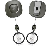 Lot De 2 Porte-Clés Rétractable En Métal Robuste Avec Clip De Ceinture, Rétractation De 226,8 G, Câble En Acier De 80 Cm, Enrouleur De Porte-Badge En Alliage De Zinc, (Gris Foncé)
