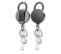 Lot de 2 porte-clés rétractables en acier inoxydable avec attache de ceinture sécurisée pour usage quotidien