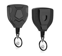 Lot de 2 Porte-clés Rétractables - Enrouleur Badge avec Câble Acier 80 cm - Idéal pour Clés, passes, Cartes d’Accès et Badges Professionnels