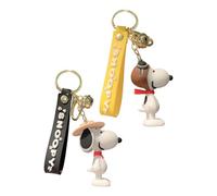 Lot de 2 porte-clés Snoopy, pendentif mignon Anime Keychain, 3D Snoopy Personnalité Métal Pendentif Décoration Cadeau pour Hommes Filles Garçons