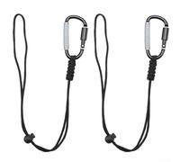 Lot de 2 porte-clés tressés avec crochet, verrou de cordon réglable, alliage d'aluminium léger, convient pour le camping, la randonnée, l'escalade (argent long)