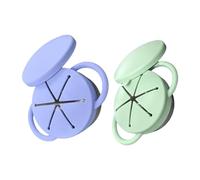 Lot de 2 porte-collations en acier inoxydable avec design et poignée anti-déversement