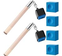 Lot de 2 porte-craies de billard 2 en 1 avec pointe de queue intégrée pour la préparation de la queue de billard et un contact constant avec la balle