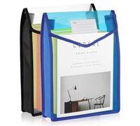 Lot de 2 Porte-Documents A4 Pochette Plastique Porte-Document Extensible Verticale Fichier Document Grande Capacité Pour la maison, l'école, le Bureau