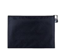 Lot de 2 porte-documents avec fermeture éclair étanche - Pour documents, reçus, papier, bureau, voyage scolaire, cosmétiques, noir, A5, 24 x 18 cm