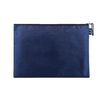 Lot de 2 porte-documents avec fermeture éclair étanche - Pour documents, reçus, papier, bureau, voyage scolaire, cosmétiques, bleu marine A4, 34 x 24 cm