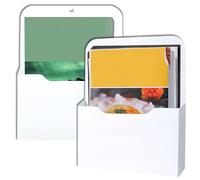 Lot de 2 porte-documents magnétiques - Porte-documents magnétique - Rangement des fournitures de bureau - Porte-lettres A4 - Avec aimant puissant - Pour tableaux blancs, réfrigérateur, maison - Blanc