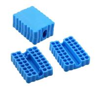 Lot de 2 porte-embouts de tournevis à 32 trous 6,35 mm avec tige hexagonale | Gardez vos embouts de tournevis bien organisés et faciles à trouver avec ces blocs de rangement bleus flexibles.