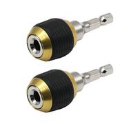 Lot de 2 porte-embouts d'extension à dégagement rapide, 1/4 pouce, tige hexagonale, adaptateur de mandrin, porte-mèche autobloquante
