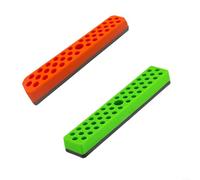 Lot de 2 porte-embouts hexagonaux pour tournevis de 6,35 mm - 43 emplacements - Base antidérapante en polypropylène résistant - Disposition à accès ouvert - Code couleur compact - 180 x 20 x 31 mm (C)