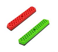 Lot de 2 porte-embouts hexagonaux pour tournevis de 6,35 mm - 43 emplacements - Base antidérapante en polypropylène résistant - Disposition à accès ouvert - Code couleur compact - 180 x 20 x 31 mm (E)