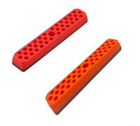 Lot de 2 porte-embouts hexagonaux pour tournevis de 6,35 mm - 43 emplacements - Base antidérapante en polypropylène résistant - Disposition à accès ouvert - Code couleur compact - 180 x 20 x 31 mm (A)