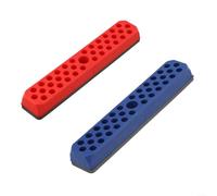 Lot de 2 porte-embouts hexagonaux pour tournevis de 6,35 mm, 43 emplacements, base en polypropylène résistant à accès ouvert, disposition compacte, code couleur, 180 x 20 x 31 mm (D)