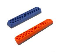 Lot de 2 porte-embouts hexagonaux pour tournevis de 6,35 mm, 43 emplacements, base en polypropylène résistant à accès ouvert, disposition compacte, code couleur, 180 x 20 x 31 mm (F)