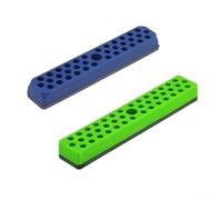 Lot de 2 porte-embouts hexagonaux pour tournevis de 6,35 mm, 43 emplacements, base en polypropylène résistant à accès ouvert, disposition compacte, code couleur, 180 x 20 x 31 mm (B)