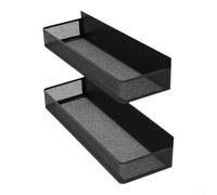 Lot de 2 porte-épices magnétiques pour une organisation de cuisine solide | Peu encombrant, utilisation verticale, pas d'outils, métal noir, dimensions compactes de 28 x 8 x 6 cm