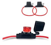 Lot de 2 porte-fusibles en ligne 10 Awg avec mini fusible à lame 50 A pour camion, camping-car, moto, solaire CC 12 V 24 V 32 V