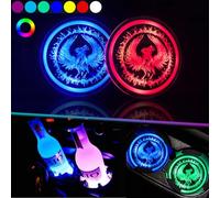Lot de 2 porte-gobelets de voiture à DEL, chargement USB, 7 couleurs luminescentes, porte-gobelet multicolore, lampe d'ambiance intérieure, tapis de tasse luminescent pour voiture, SUV, pubs, salle à