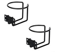 Lot de 2 porte-gobelets en acier inoxydable pour bateaux, large application, adaptés pour tasses, bouteilles et canettes (noir)