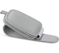 lot de 2 porte-lunettes de soleil magnétiques en cuir pour voiture, clip de branche de lunettes pour pare-soleil - MAGSUNS Gris