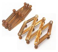 Lot de 2 porte-manteaux muraux extensibles en bois avec 10 crochets pour l'organisation de la chambre à coucher, crochets muraux élégants pour manteaux, sacs et accessoires