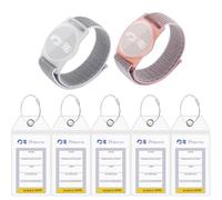 Lot de 2 porte-médaillons princesse compatibles avec médaillon princesse, lot de 5 porte-étiquettes de bagage de croisière (gris-rose)