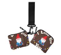 Lot de 2 porte-monnaie avec fermeture éclair pour femme avec inscription « I Love Your Valentine » Motif nain, I love your valentine cartoon nain, 1 size, Décontracté