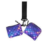 Lot de 2 porte-monnaie avec fermeture éclair pour femme Motif écailles de dragon violet, Écailles de dragon violettes étincelantes, 1 size, Décontracté