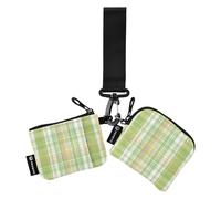 Lot de 2 porte-monnaie carrés jaune vert citron mojito double porte-monnaie porte-cartes de crédit portefeuille grande capacité pour femme avec poche zippée pour le travail et les voyages, Carrés de