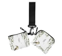 Lot de 2 porte-monnaie de style classique chinois en saule vert pour femme avec fermeture éclair et poche à fermeture éclair pour le travail, les voyages, Saule vert - Oiseau chinois classique, 1