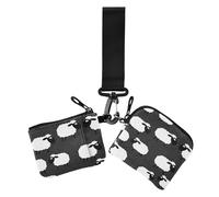 Lot de 2 porte-monnaie en ardoise avec dragonne pour femme - Motif mouton noir et blanc, Ardoise mouton noire et blanche, 1 size, Décontracté