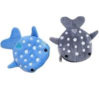 Lot de 2 porte-monnaie en forme de requin baleine mignon, accessoires kawaii esthétiques avec fermeture éclair, drôle, petit porte-monnaie en peluche pour filles, porte-monnaie pour femme