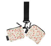 Lot de 2 porte-monnaie fins et amovibles avec fermeture éclair pour femme Motif vichy, Vichy pêche, 1 size