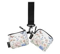 Lot de 2 porte-monnaie fins et plats avec porte-clés pour femme et homme Motif fleurs de printemps et papillons, multicolore, 4.13"(L) x 3.5"(W), Accessoire de voyage