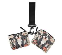 Lot de 2 porte-monnaie fins et portables avec dragonne pour femme Motif chiens du Staffordshire Bull Terrier Beige, Dessin animé mignon Staffordshire Bull Terrier chiens Beige, 1 size, Décontracté