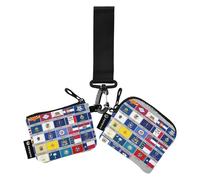 Lot de 2 porte-monnaie fins et portables avec dragonne pour femmes, pour le travail, les voyages, Tous les drapeaux des États-Unis d'Amérique, 4.13"(L) x 3.5"(W), Accessoire de voyage
