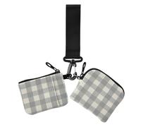 Lot de 2 porte-monnaie gris à carreaux Buffalo pour femme avec dragonne