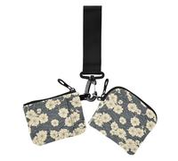 Lot de 2 porte-monnaie japonais avec motif floral et nuage d'encre, pour femme, porte-cartes, porte-monnaie, organiseur avec dragonne pour un usage quotidien, Nuage d'encre à motif floral japonais, 1