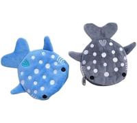 Lot de 2 porte-monnaie mignons en forme de requin baleine - Accessoires kawaii esthétiques avec fermeture éclair - Petit portefeuille amusant en peluche pour filles - Porte-monnaie et pochettes pour