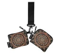 Lot de 2 porte-monnaie noir et rose pour femme avec fermeture éclair et poche à monnaie pour le travail, les voyages, Astrologie du tarot noir et rose, 1 size, Décontracté