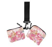 Lot de 2 porte-monnaie pour femme avec fermeture éclair et poche à fermeture éclair - Motif château de conte de fées rose doré, Château de conte de fées rose doré, 1 size, Décontracté